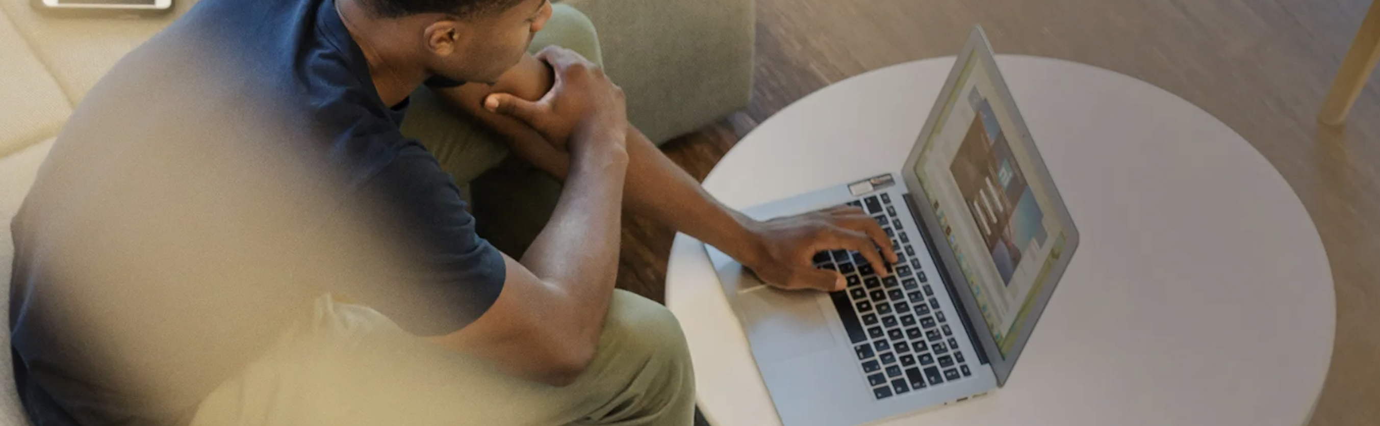 Person working on laptop - CTA background